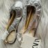 Metallic satin sling back
