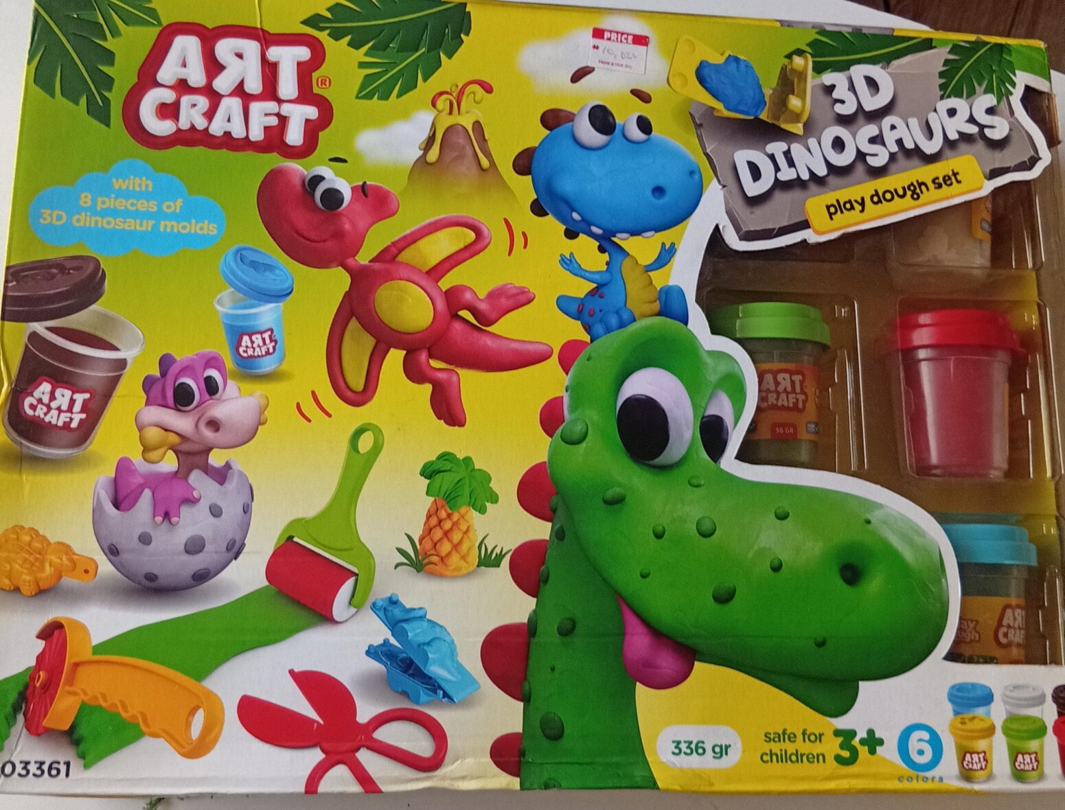 ART CRAFT 3D DINOSAURS PLAY DOUGH SET